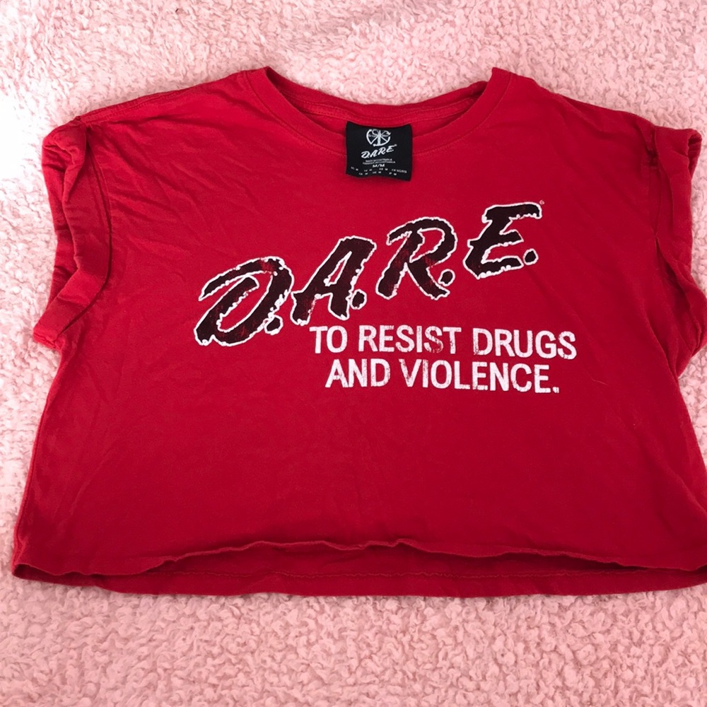 Recycled Karma D.A.R.E. crop top